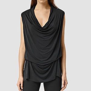 AllSaints Black Amei Slouchy Top Sz M NWT $160